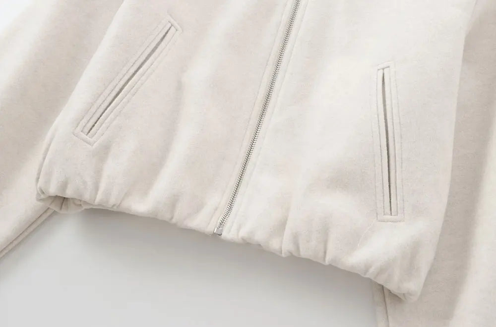 Veste Bombardier Femme Surdimensionnée - Manteau Zippé Tendance