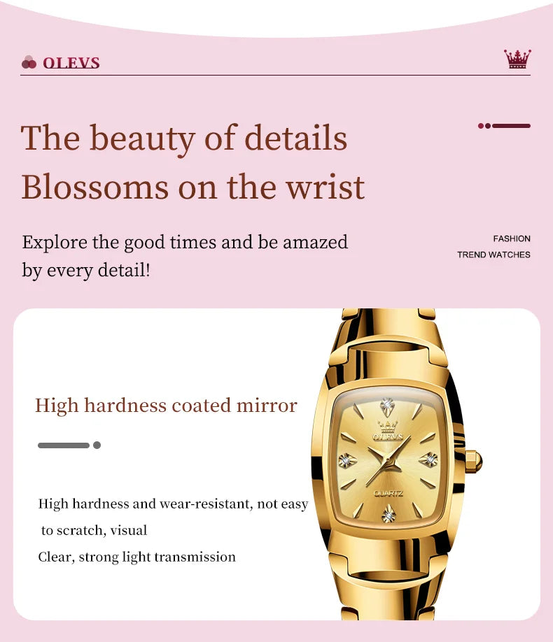 OLEVS 7006 Montres pour Femmes Top marque de luxe Original Quartz Montres Femmes étanche boîtier en acier tungstène bracelet lumineux Date