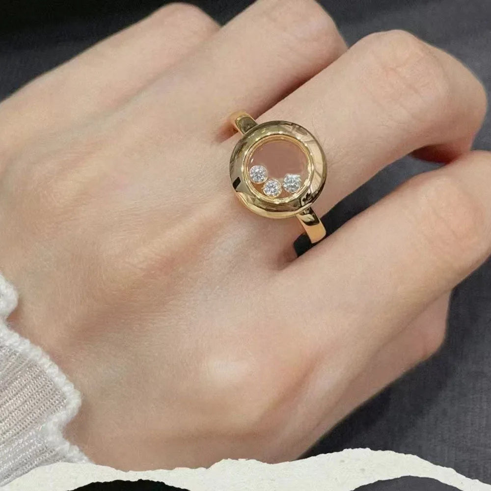 Bague Zircone Mobile Femme - Pierre Qui Bouge Haute Qualité