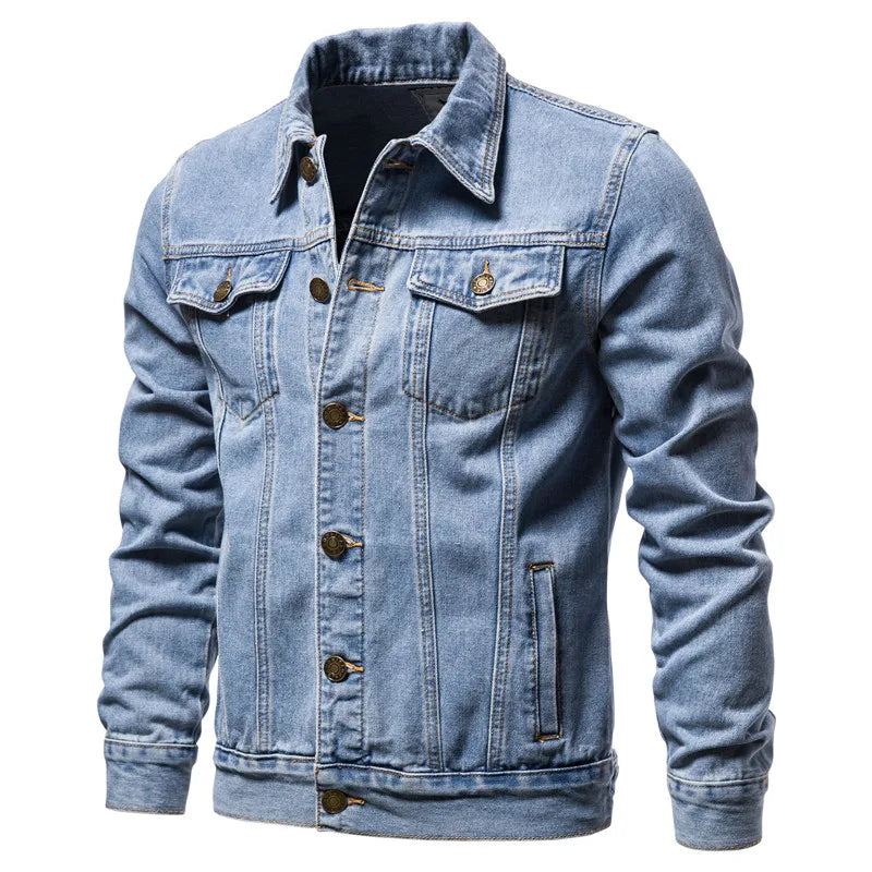 Veste Denim Premium Lencensa - Moto Vintage Coupe Ajustée - Qualité Exceptionnelle 2025