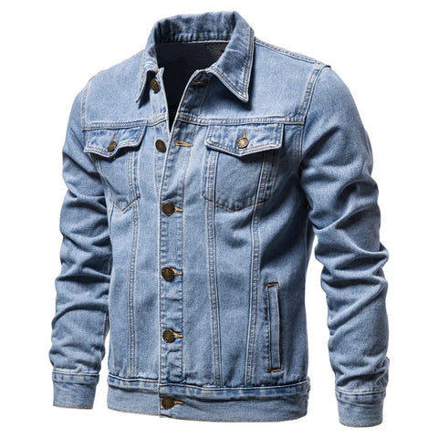 Veste Denim Premium Lencensa - Moto Vintage Coupe Ajustée - Qualité Exceptionnelle 2025