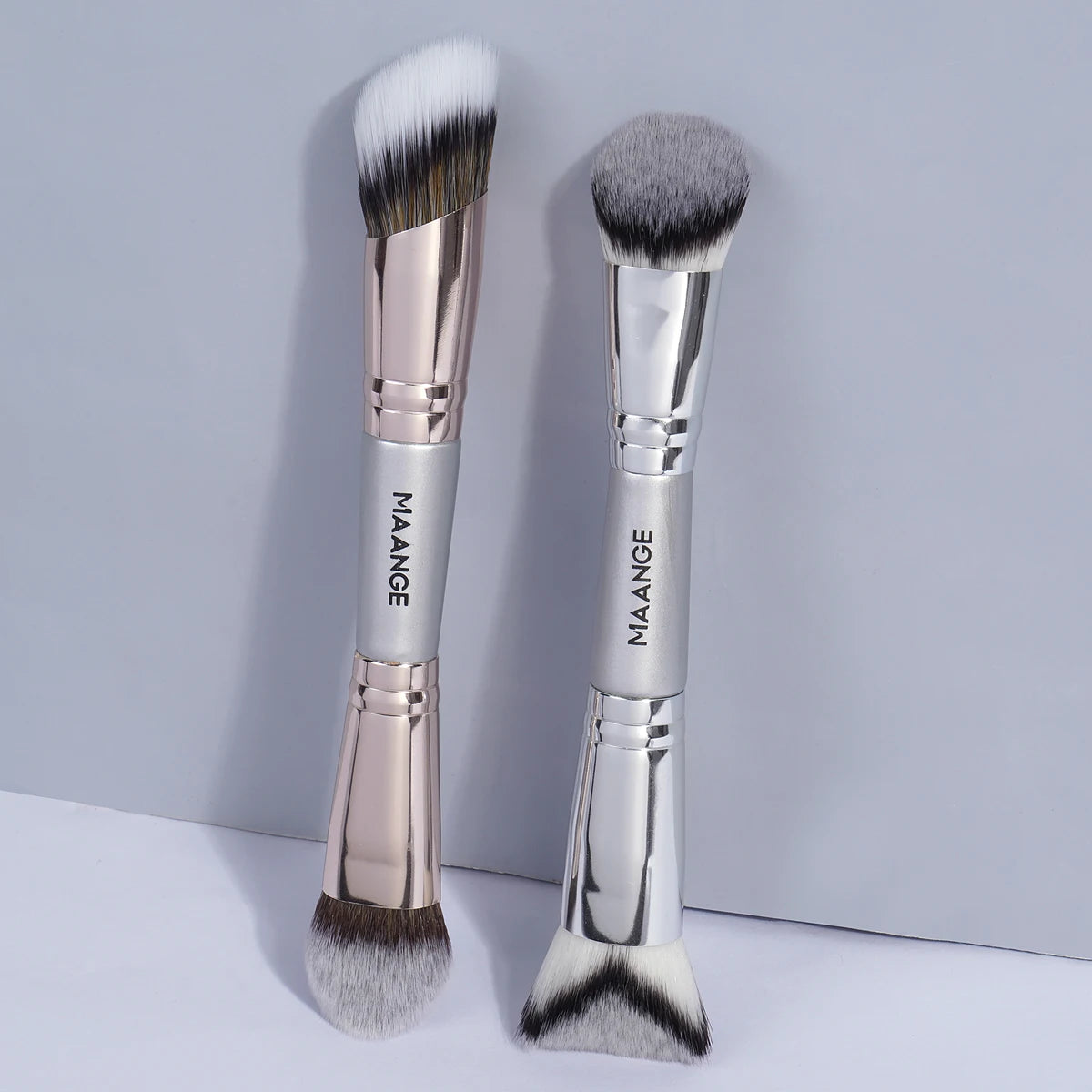 MAANGE-Ensemble de pinceaux de maquillage à double tête, outils de maquillage doux pour la peau, fond de teint, poudre, correcteur, fard à joues, bronzant - Lencensa 