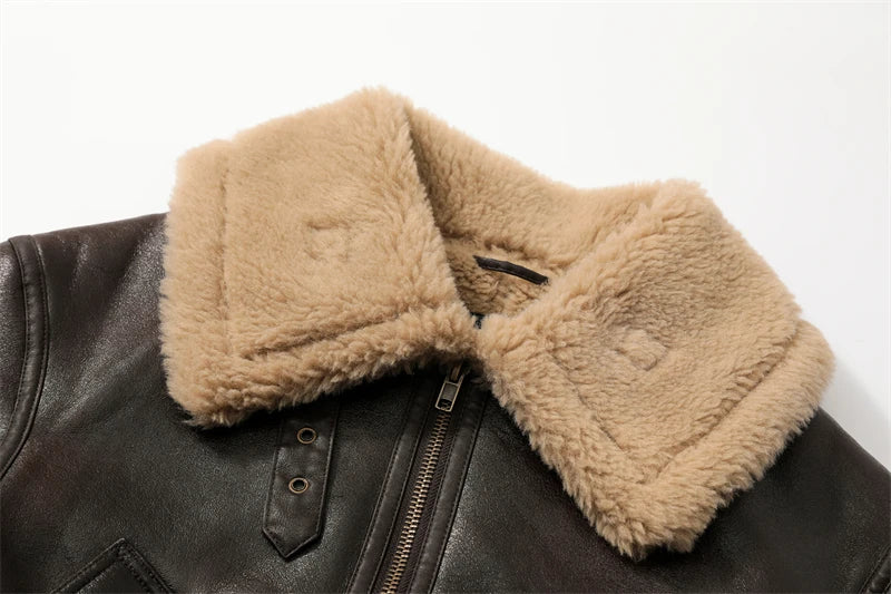 Veste Courte Femme Double Face - Manteau Chaud Automne Hiver