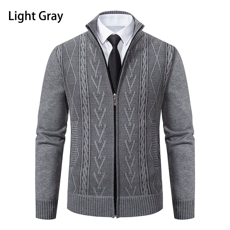 Cardigan Homme GQXAON Premium - Manteau Cachemire Zippé Automne-Hiver - Lencensa 