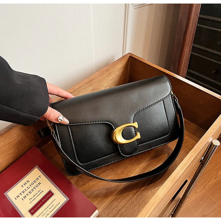 Luxe - Grade 2025 Sac à bandoulière carré exclusif pour femme - Solide - Couleur esthétique, Niche - Style Design et quotidien, élégant - Lencensa 