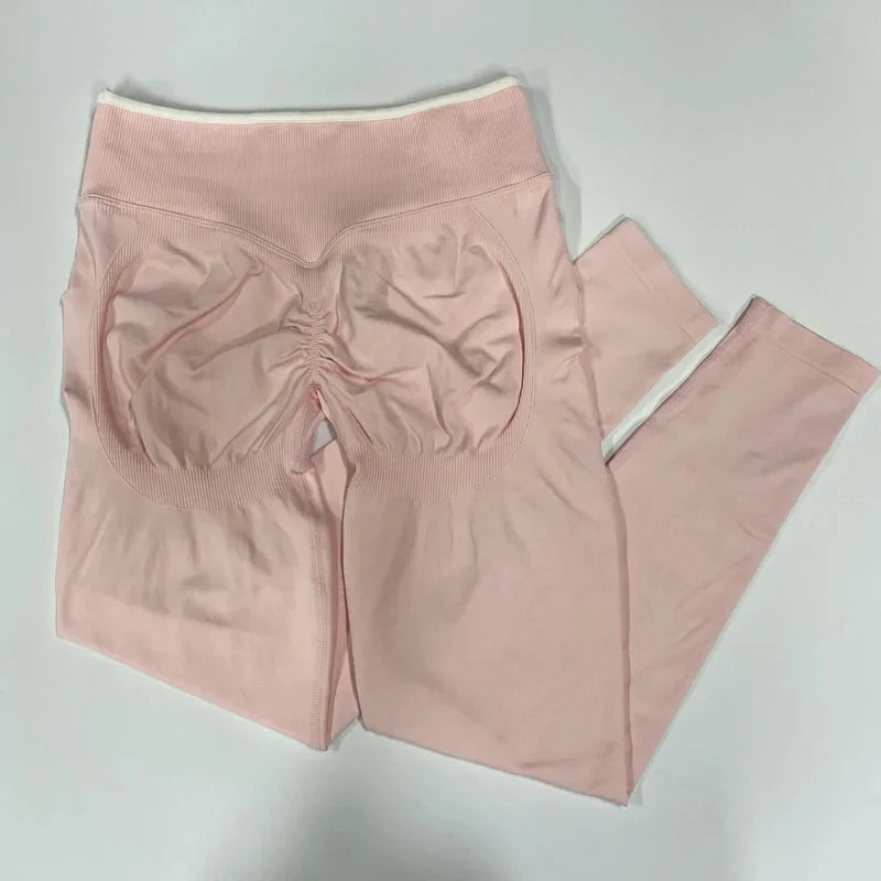 Ensemble Yoga Femme Seamless - Legging + Brassière Anti-Choc Bretelles Croisées - Lencensa 