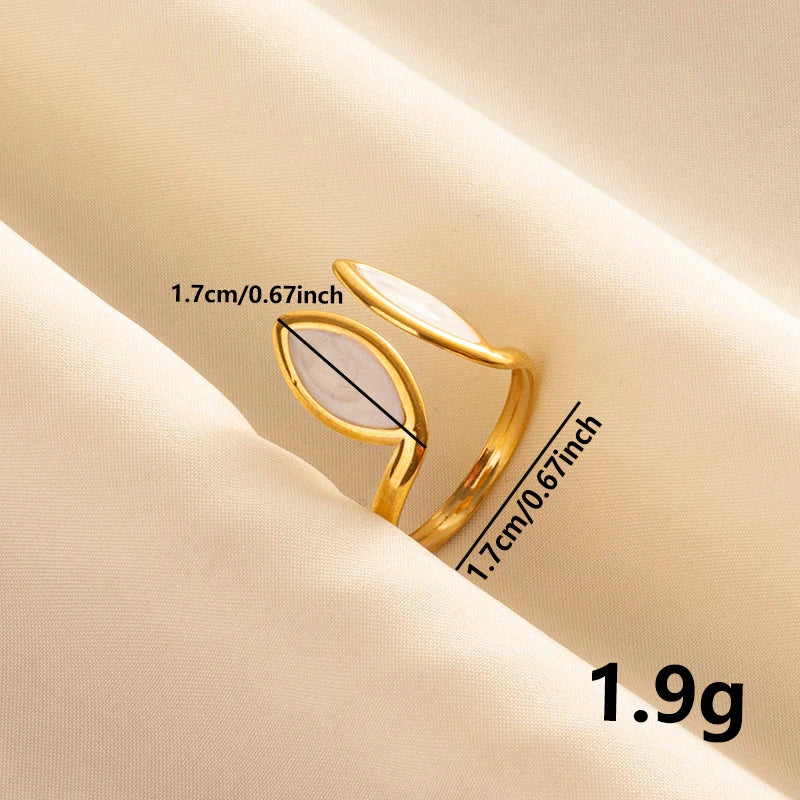 Bague en Acier Inoxydable Plaqué Or group pour Femme et Homme, Bijoux d'Anniversaire, Huile de Goutte à Goutte Blanche, Étoile, Cœur, Œil, Ouvert, Réglable, Vintage