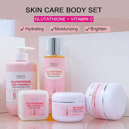 AILKE-Crème hydratante blanchissante pour le visage, élimine les taches noires, soins de la peau du visage, gratitude, corps, glutathion, vitamine C, peau noire, nouvel ensemble