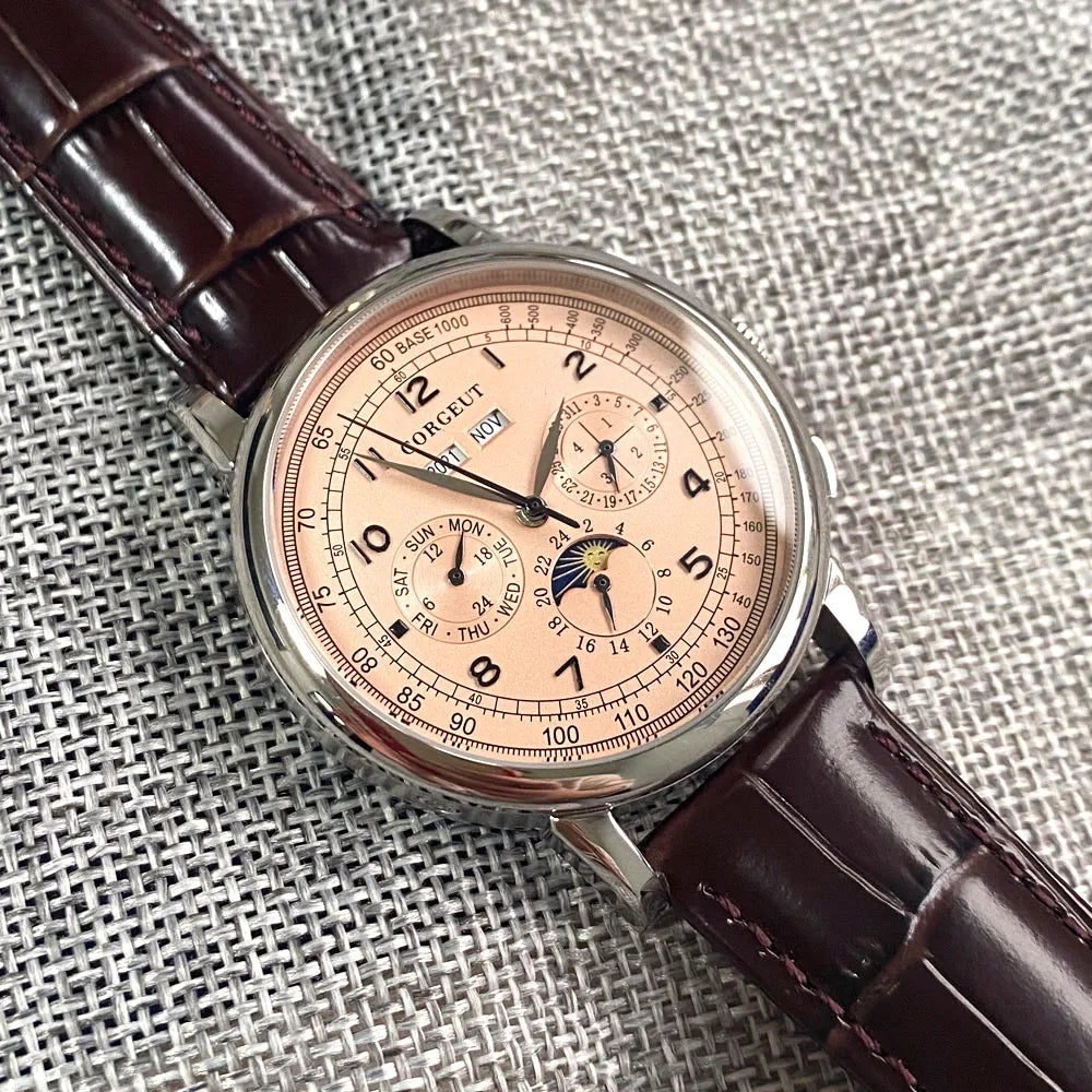 Montre automatique pour hommes Multification Date jour mois année 316L montre mécanique pour hommes boîtier poli indicateur jour/nuit 42mm