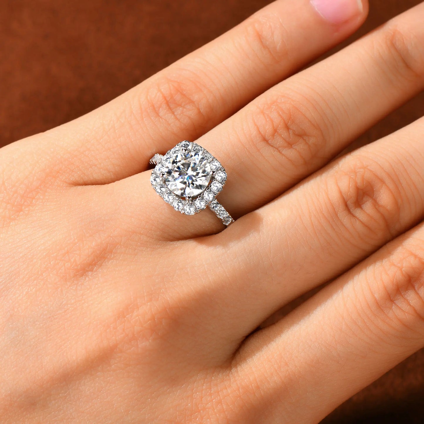 Bague Moissanite 2ct Certifiée GRA - Argent 925 Plaqué Or 18K