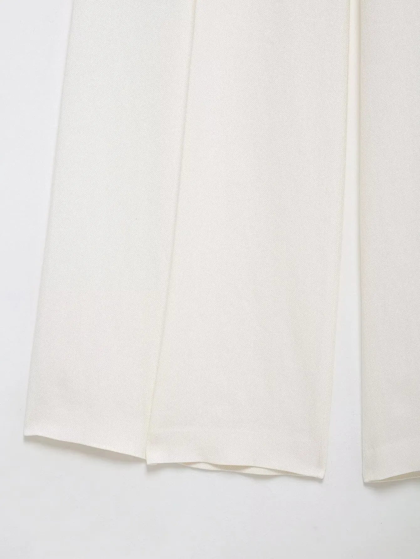 HH – costumes pour femmes, col rabattu blanc, manches longues, blazer à lacets + pantalon Long taille haute avec fermeture éclair, ensembles de mode printemps - Lencensa 