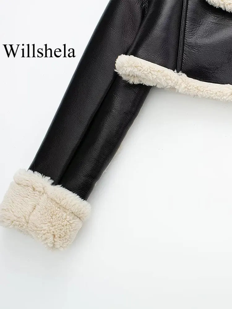 Willshela femmes mode solide avant vestes à glissière Vintage revers cou manches longues femme Chic dame tenues