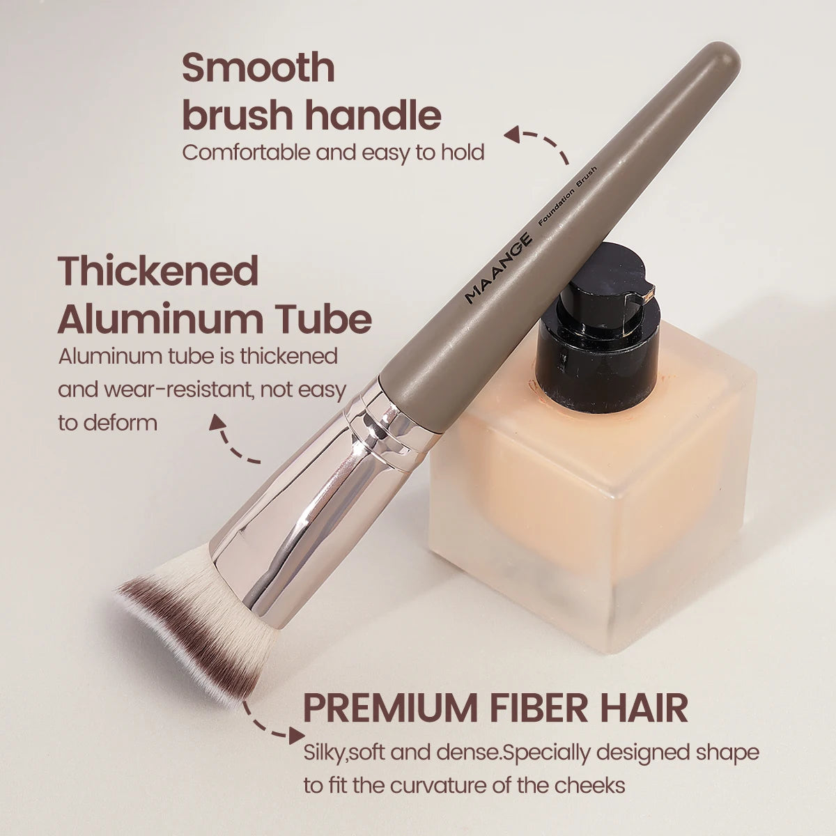 MAANGE-Pinceau de maquillage pour le visage, blush contour premium, parfait pour les joues, le front, la mâchoire, mélange antarctique, contour profond - Lencensa 