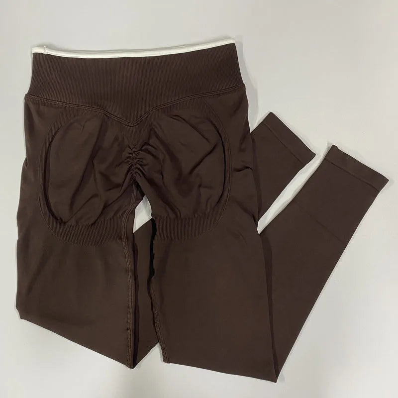 Ensemble Yoga Femme Seamless - Legging + Brassière Anti-Choc Bretelles Croisées - Lencensa 