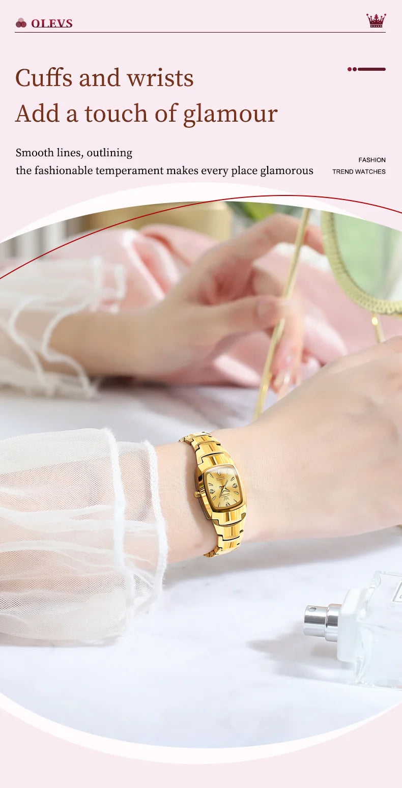 OLEVS 7006 Montres pour Femmes Top marque de luxe Original Quartz Montres Femmes étanche boîtier en acier tungstène bracelet lumineux Date