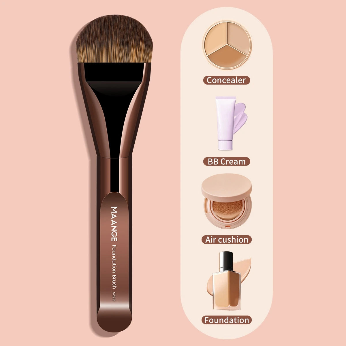 MAANGE – ensemble de pinceaux de maquillage pour fond de teint, 2 pièces, brosse pour masque supérieur Ultra fin pour crème liquide, mélange de cosmétiques, outil de beauté, cadeau Premium