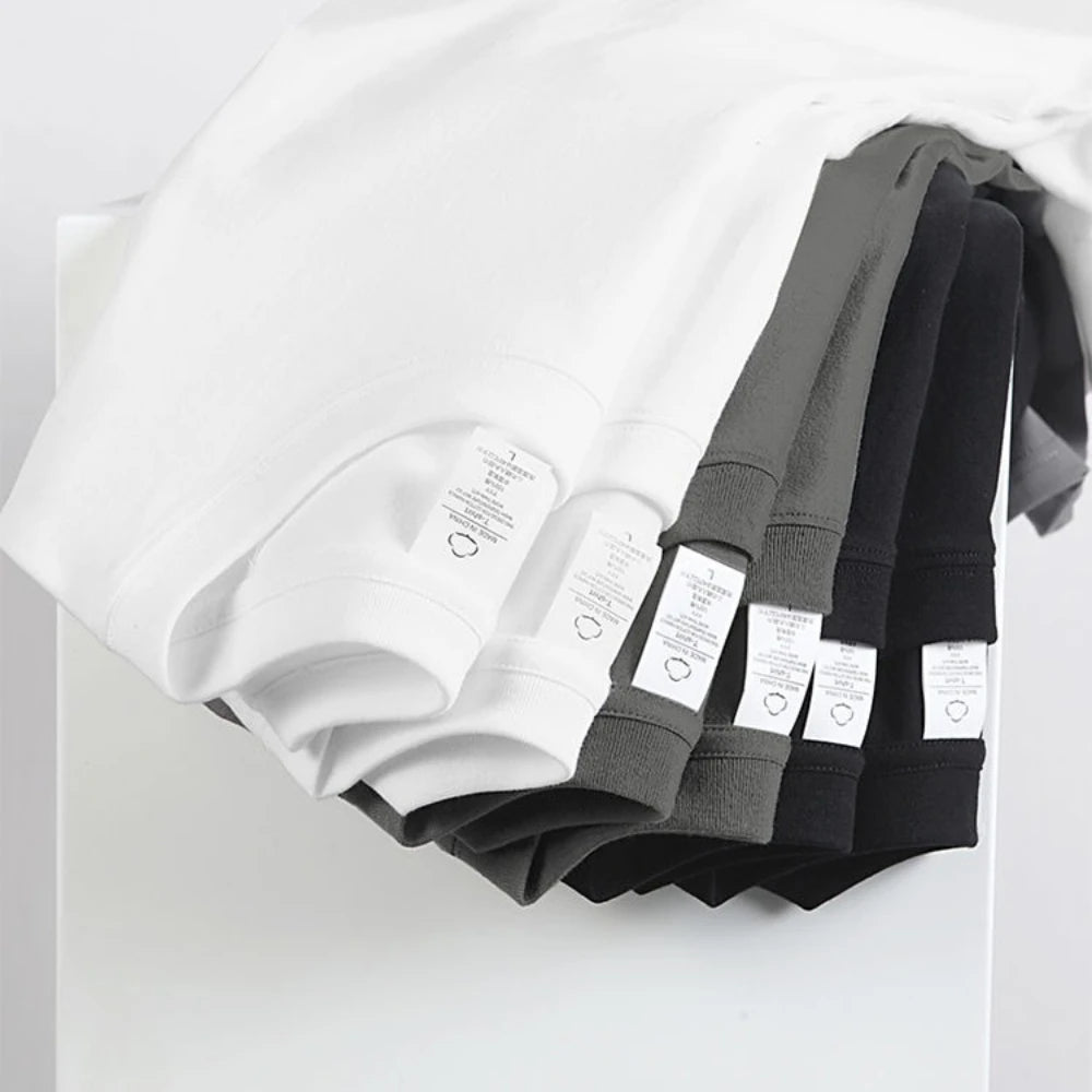 Pack 2 T-Shirts Coton 100% Homme Femme - Col Rond Respirant Blanc - Lencensa 