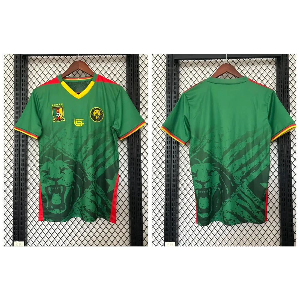 Maillot Cameroun 2025 Officiel - Jersey Fans Homme Femme Impression 3D Séchage Rapide - Lencensa 