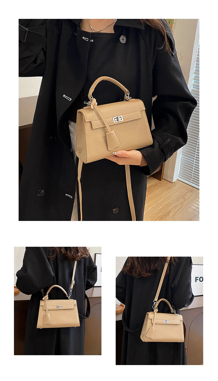 Sac à bandoulière en cuir pour femmes, sac à main de marque de luxe, fourre-tout élégant, accessoire de bureau - Lencensa 
