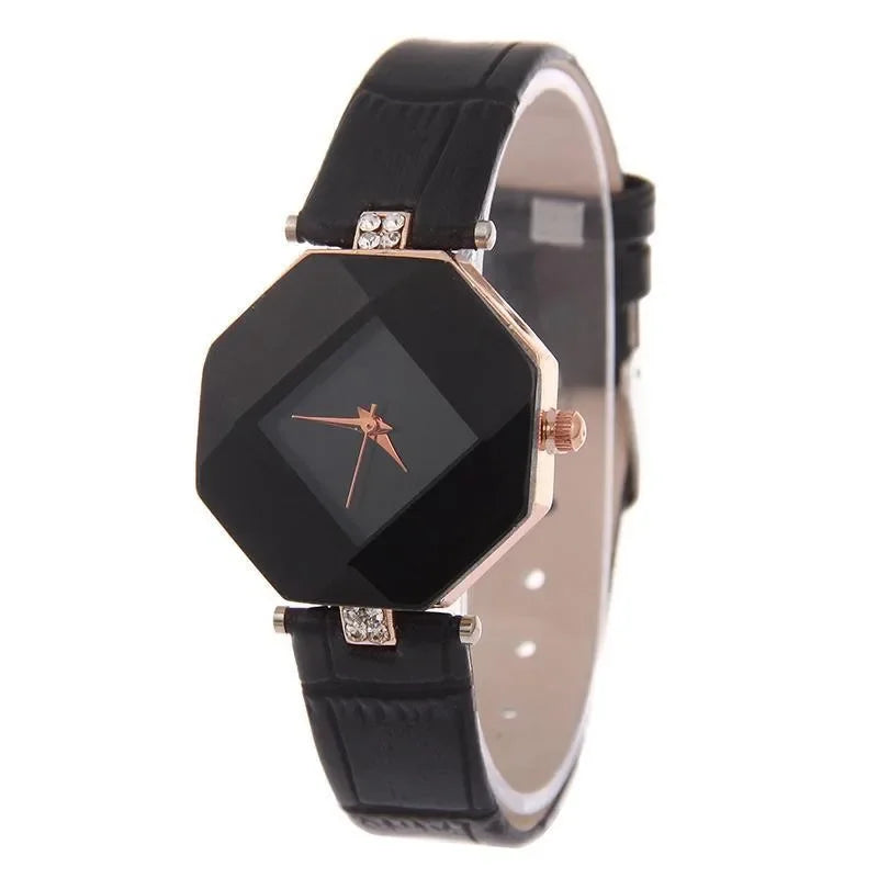 Créatif Design décontracté femmes Montre bracelet en cuir bleu Montre multicolore analogique Quartz montres dames Reloj Mujer Montre Femme