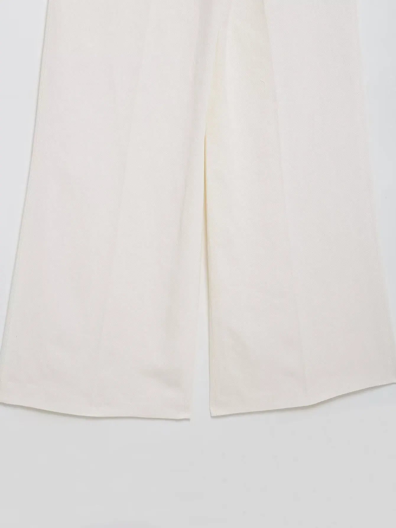 HH – costumes pour femmes, col rabattu blanc, manches longues, blazer à lacets + pantalon Long taille haute avec fermeture éclair, ensembles de mode printemps - Lencensa 