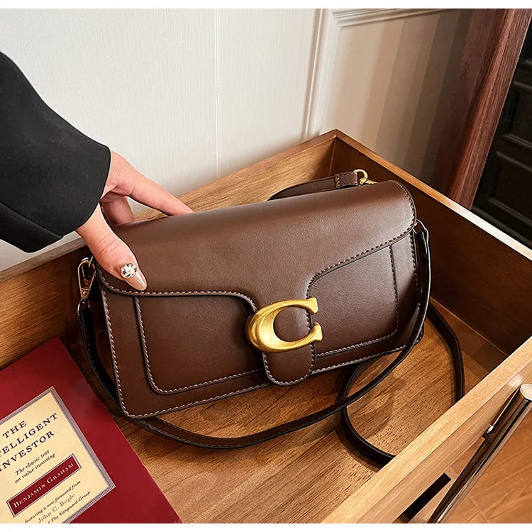 Luxe - Grade 2025 Sac à bandoulière carré exclusif pour femme - Solide - Couleur esthétique, Niche - Style Design et quotidien, élégant - Lencensa 