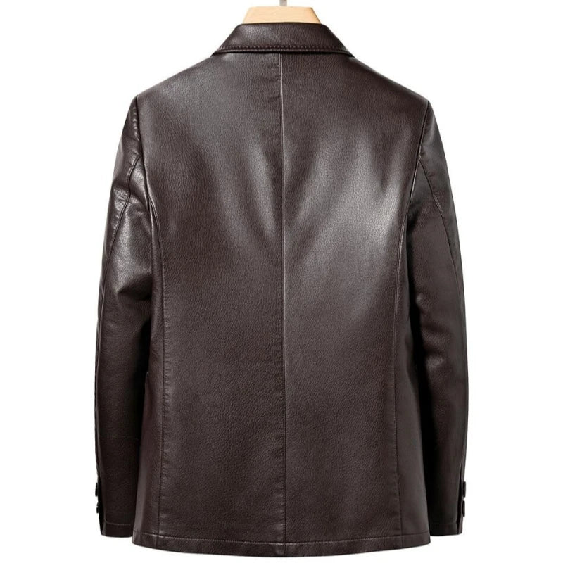 Veste Cuir Premium Lencensa - Manteau Décontracté Haute Qualité - Excellence Automne-Hiver