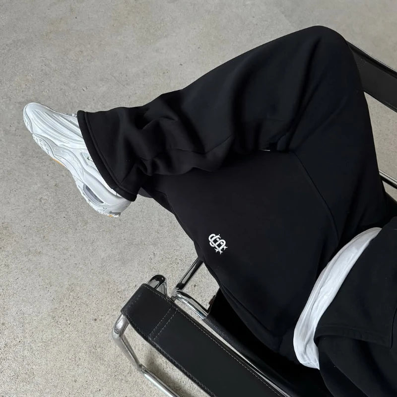 Pantalon Y2K Homme BiggOrange - Survêtement Large Logo Brodé Streetwear - Lencensa 