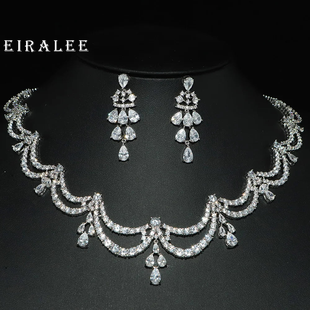 Eiralee exquis Simple femmes ensemble de bijoux 2 pièces zircon cubique haute qualité arabie saoudite mariée bijoux de mariage accessoires