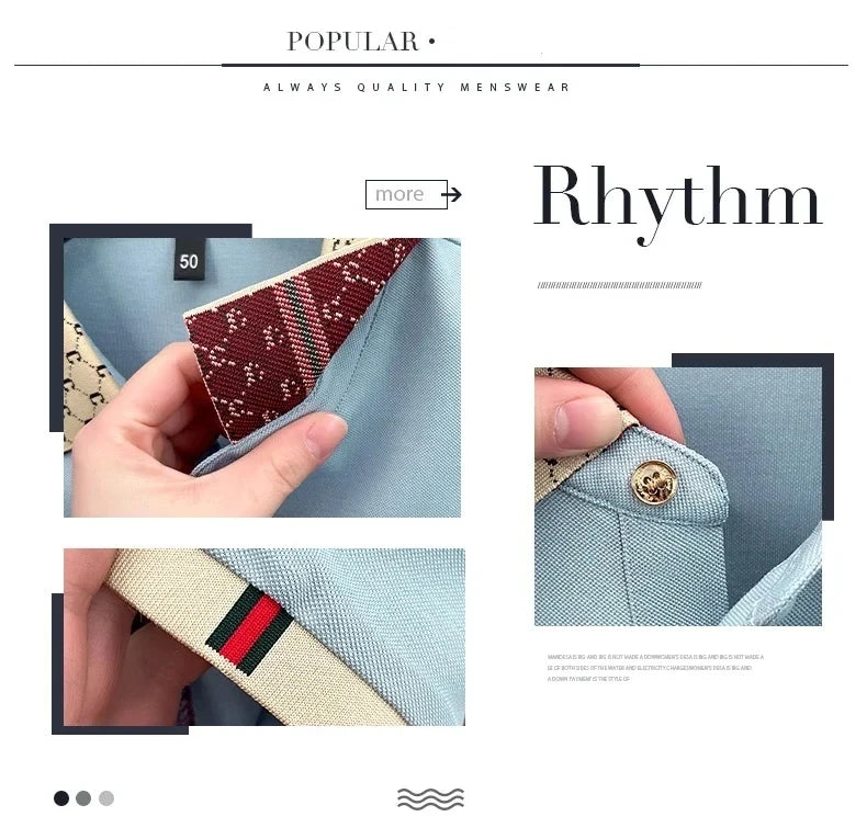 Polo Homme Luxe Lettre B - Manches Courtes Respirant Été - Lencensa 