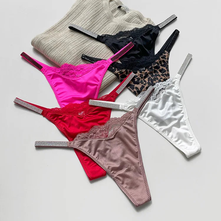 String Femme Dentelle - Taille Basse Transparent - Lencensa 