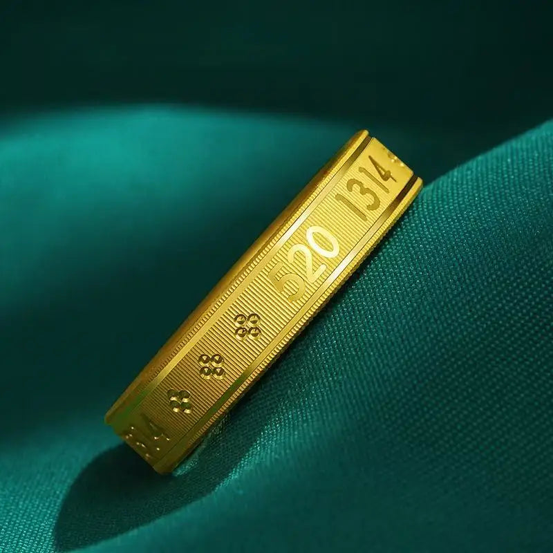 Bague Couple Or 24K Cœur - Sculpture CNC Boucle Fermée Premium