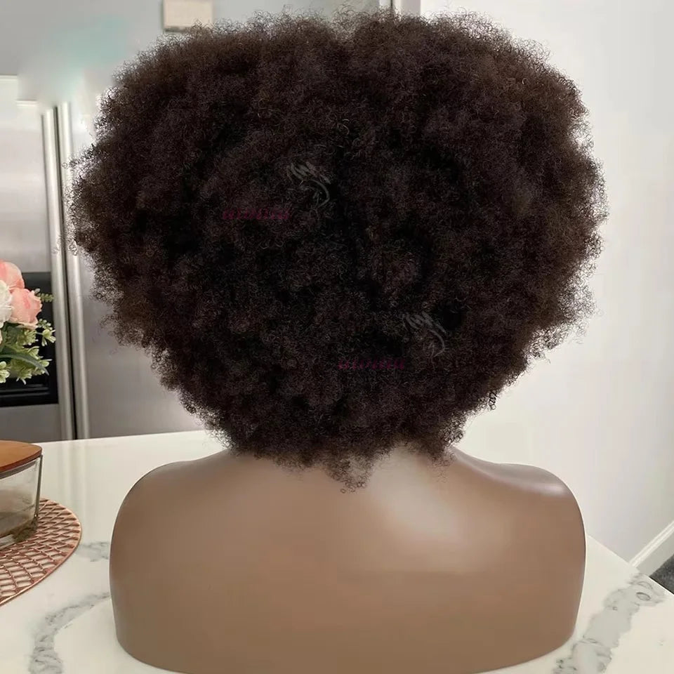 Cheveux péruviens Pixie court Afro crépus bouclés Bob coupe rebondissant pas cher pleine Machine faite perruques de cheveux humains pour les femmes noires sans colle Remy