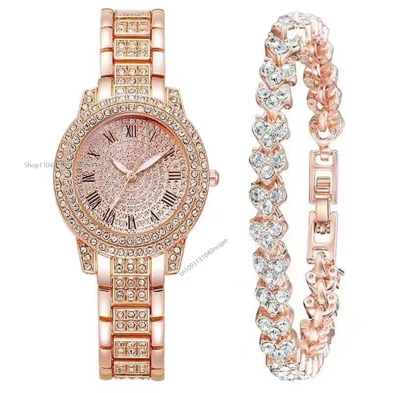 Décontracté dames Quartz Montre-Bracelet Bracelet ensemble 6 pièces ensemble femmes Montre horloge cadran romain marque de luxe Design femmes Montre Femme Reloj