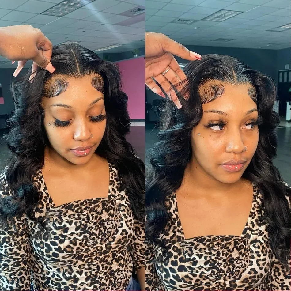 Perruques brésiliennes Bob Body Wave 13x4 Transparent dentelle avant cheveux humains vague lâche perruque courte 200% densité dentelle frontale Remy perruques