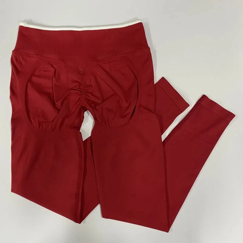 Ensemble Yoga Femme Seamless - Legging + Brassière Anti-Choc Bretelles Croisées - Lencensa 