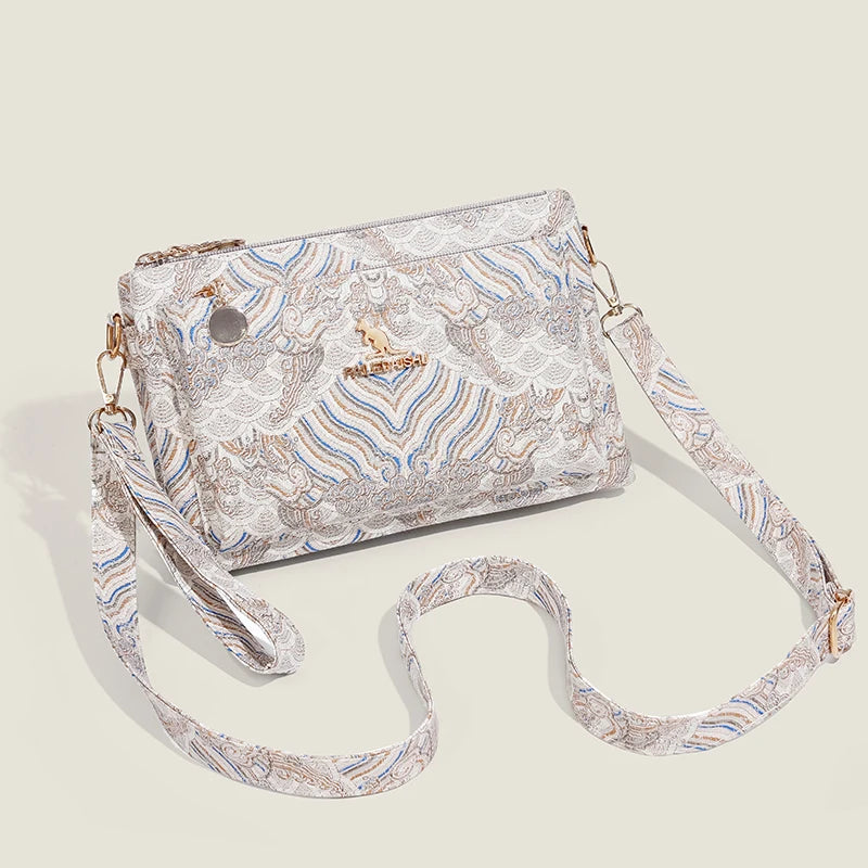 Sac à Main en Cuir de Luxe pour Femme, Sacoche de Marque Authentique, de Styliste, à Bandoulière, Multicouche, 03 Utilisation