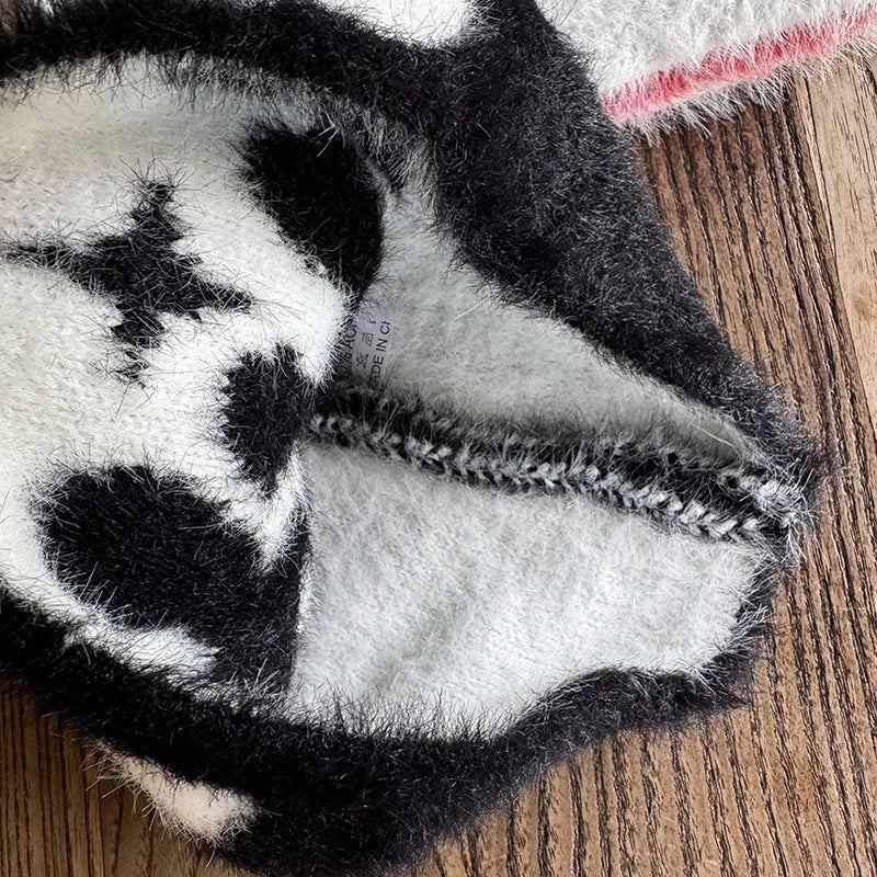 Bonnets en peluche moelleux pour hommes et femmes, lettre Y2K, bonnets froids mignons, casquettes pour hommes et femmes, hiver élégant, tricot tendance, hip hop, garder les oreilles au chaud, mâle, 2024 - Lencensa 