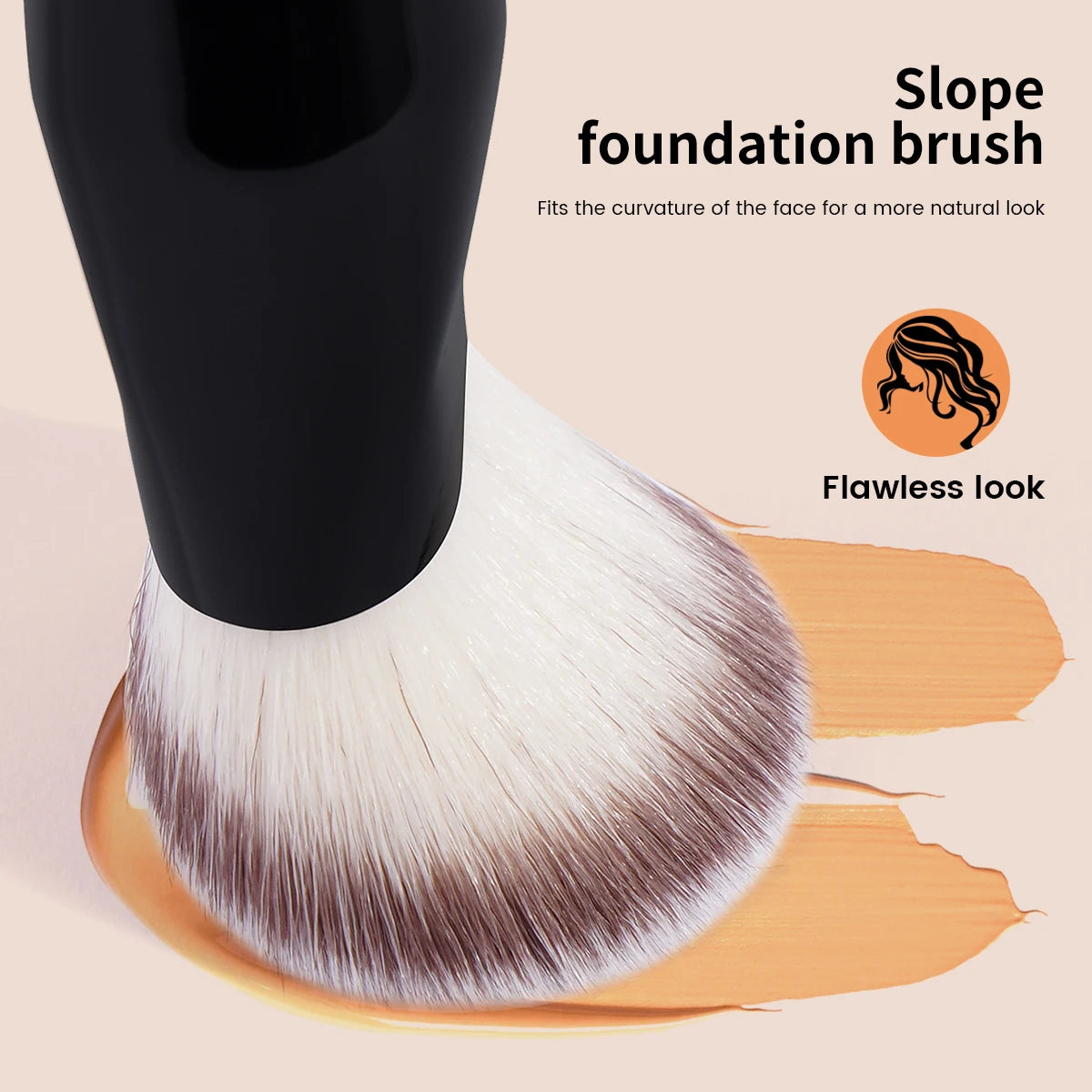 MAANGE – pinceaux de fond de teint profilés, pinceaux de maquillage pour le visage, pour fond de teint liquide ou crème, outil de maquillage pour la beauté - Lencensa 