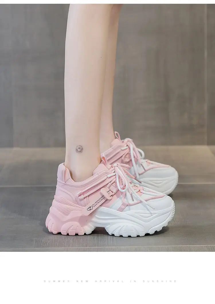 Baskets Femme Plateforme - Chaussures Décontractées Printemps