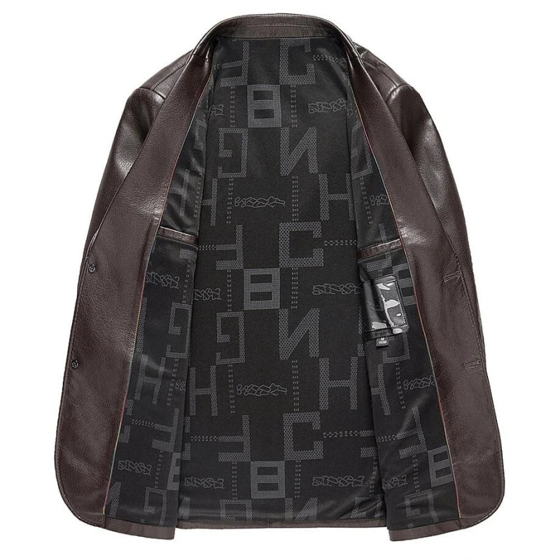 Veste Cuir Premium Lencensa - Manteau Décontracté Haute Qualité - Excellence Automne-Hiver