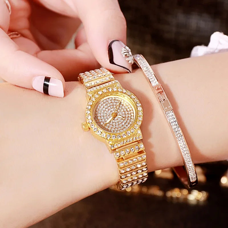 Montre Lencensa - Quartz Dorée Femme de Luxe, Élégance Intemporelle