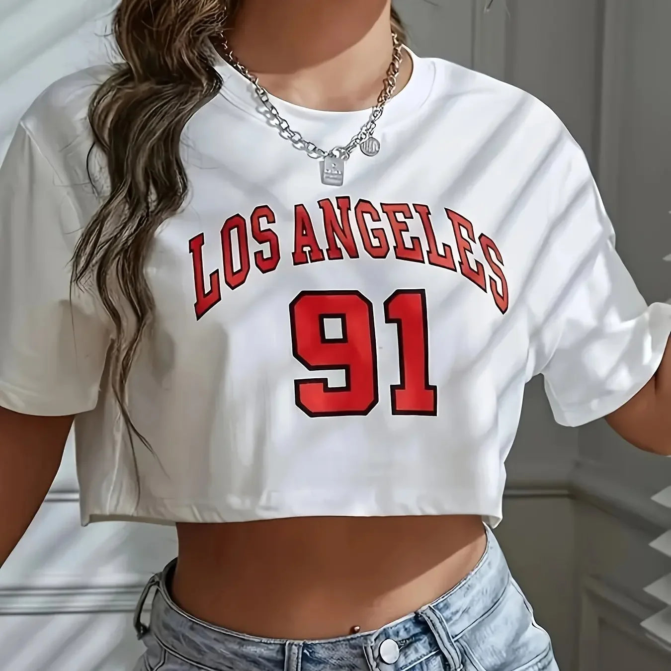 T-shirt Premium Femme Brooklyn LA - Crop Top Qualité Supérieure Sport Décontracté