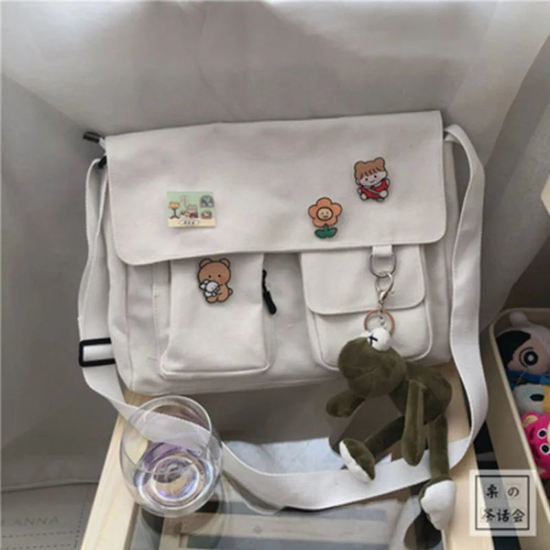 Sac à Main Femme FXZLLQ - Besace Toile Imprimée Bandoulière École - Lencensa 
