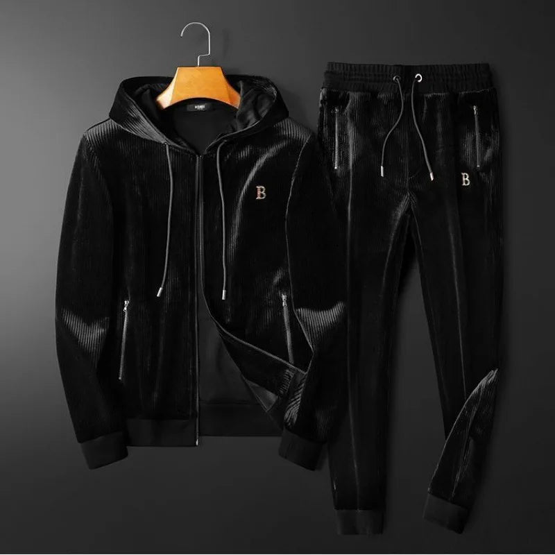 Ensemble Jogging Lencensa - Survêtement Velours Premium Homme 2 Pièces