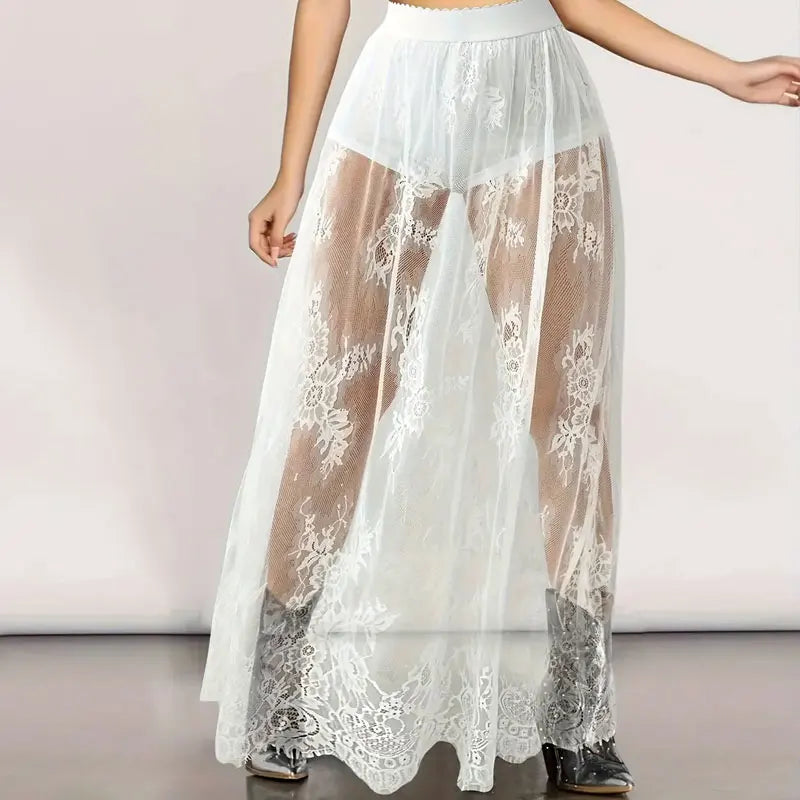 Robe de soirée élégante en dentelle pour femmes, tenue de soirée élégante, Sexy, transparente, Maxi, moulante, gothique, mode Lolita, jupe noire, 2024