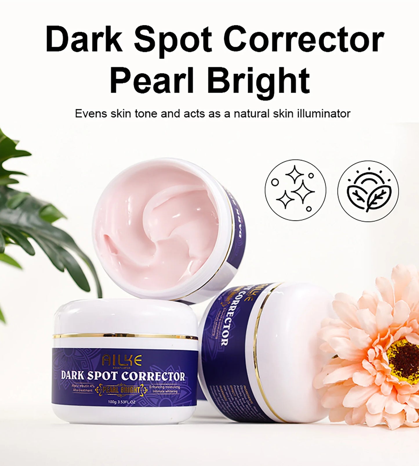 AILKE – ensemble de soins pour la peau blanchissant, éclaircissant, avec double glutathion, réduit les taches noires, foncées et blanches, pour tous les Types de peau