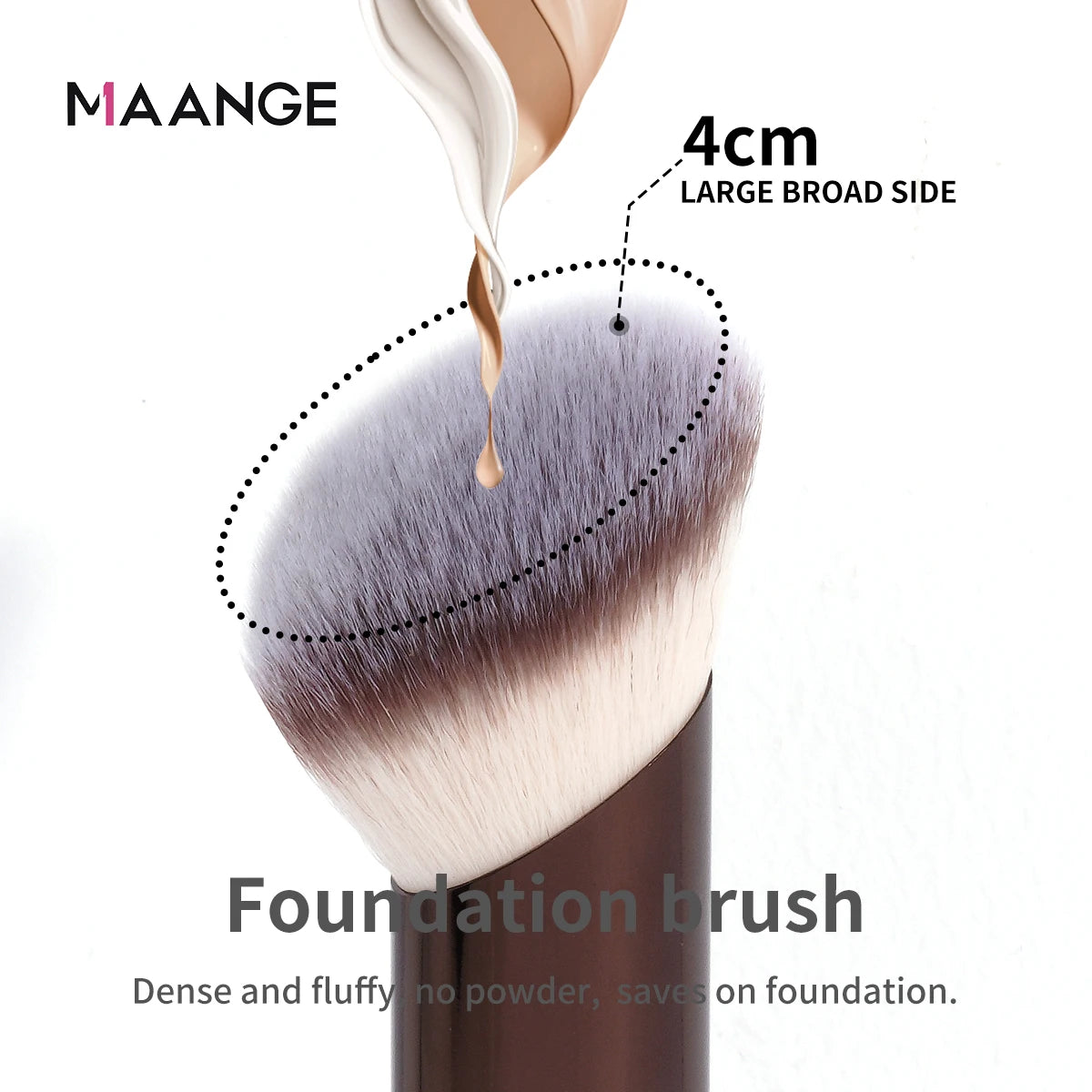 MAANGE-Pinceaux de maquillage en angle, 1 pièce, brosse pour fond de teint, correcteur, cosmétique, cheveux doux, oblique - Lencensa 