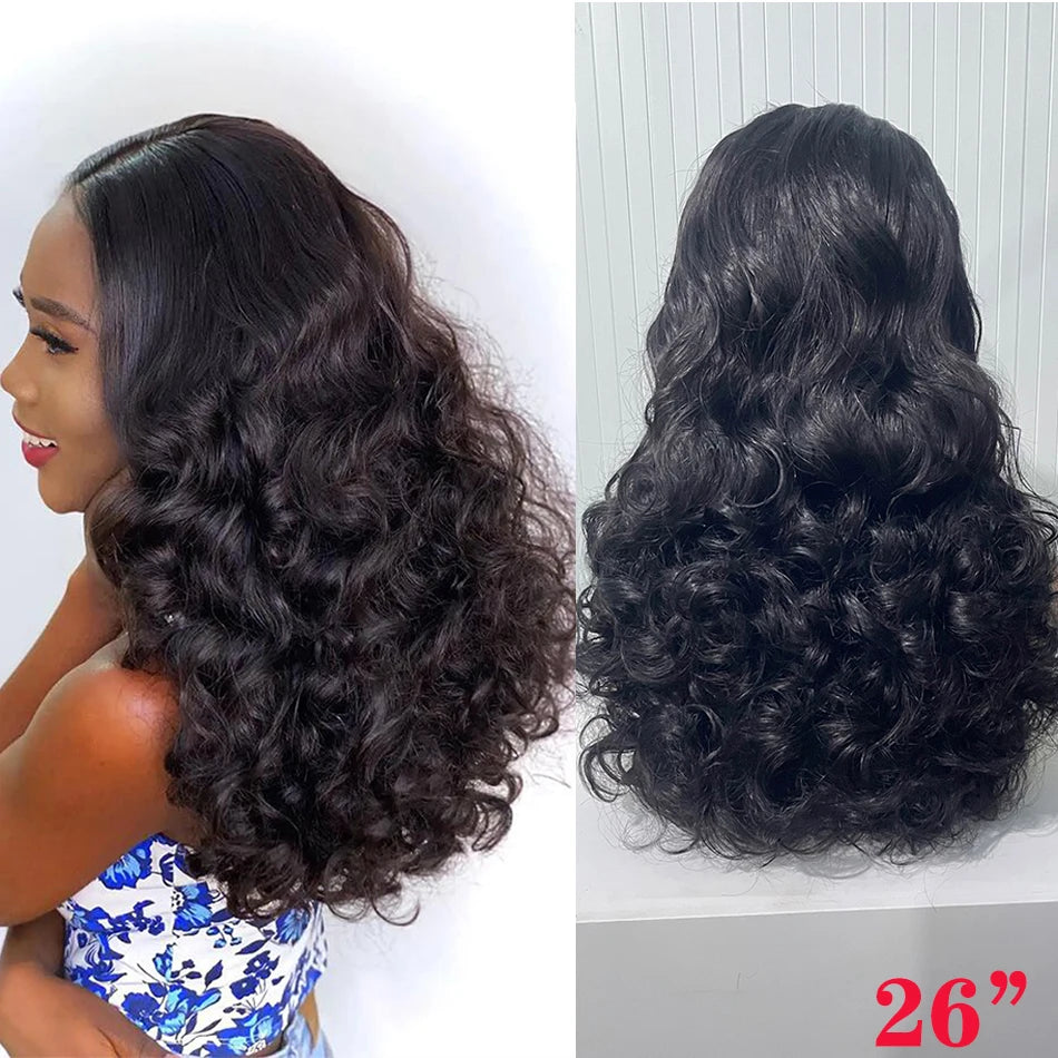 100% cheveux vierges brésiliens bruts Double dessiné vague rebondissante 13x4 dentelle frontale perruque 250% densité 4X4 HD dentelle fermeture porter et aller perruques