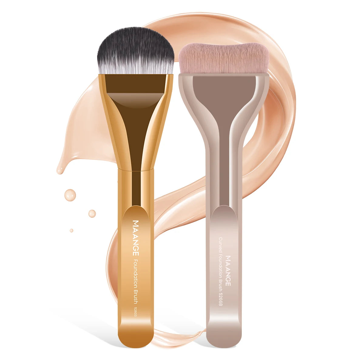 MAANGE – ensemble de pinceaux de maquillage pour fond de teint, 2 pièces, brosse pour masque supérieur Ultra fin pour crème liquide, mélange de cosmétiques, outil de beauté, cadeau Premium